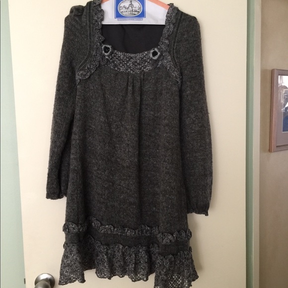 Forla Paris Lined Wool A line Dress Med - Picture 1 of 6